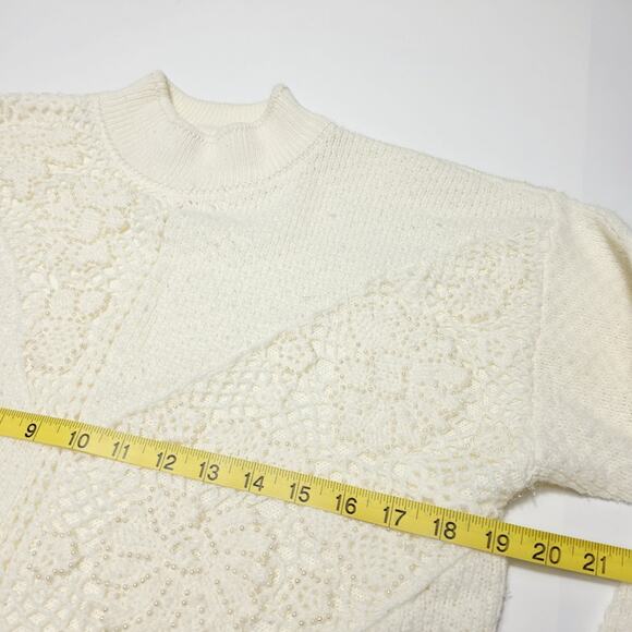 Vintage 80's Jaclyn Smith Women's Knitted Sweater Size Medium Beaded Design - Picture 8 of 8